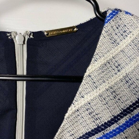 Rebecca Minkoff | Katya Tweed Pattern Mini Sheath Dress Gray/Blue Sz 2 XS - Picture 4 of 12